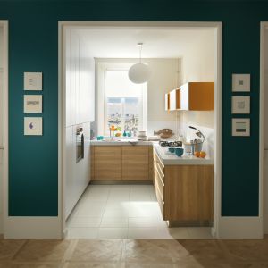 Flat Pack Handless Melamine Kitchen Cupboard Modern White Wood Grain