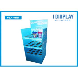 3 Layers Cardboard Floor Displays , Corrugated Paper Floor Display Stand