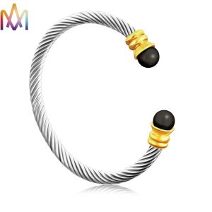 Twisted Cable Inspired Stainless Steel Cuff Bracelets 16g