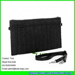 LDZS-317 paper braided women handbag black clutch handbags purses