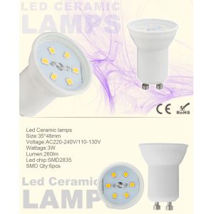 Quality 260Lm GU10 Light Lamp MR11 Ceramic Cup 3 Watt AC110 - 130V SEC-L-CM116 for sale