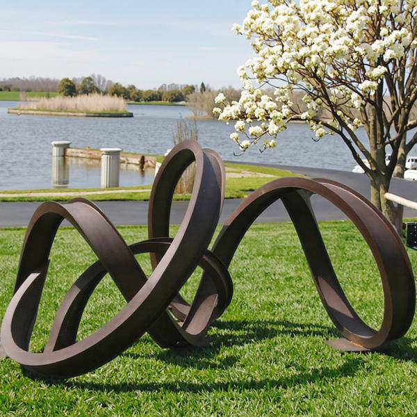 Custom Modern Rusty Abstract Sculpture Contemporary Garden Art Metal Craft in Corten Steel
