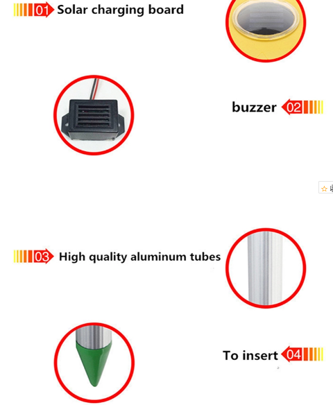 Sunflower Solar Powered ultrasonic rodent control Repel Mice Snake Rodent Outdoor