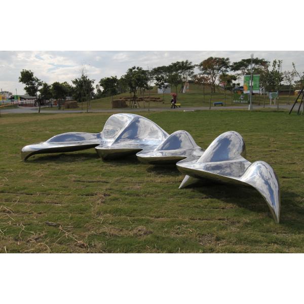 Mirror Surface Large Metal Outdoor Sculpture Abstract 6.6 Meter Length