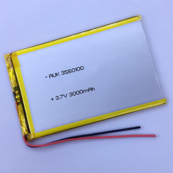Cell Lithium Li Ion Polymer Battery 3.7v 3000mah 3.5mm Ultra Thin