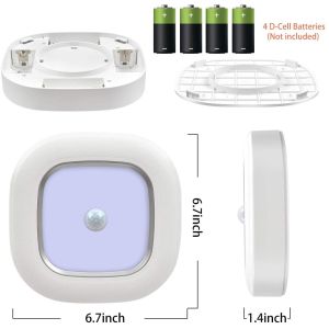 6000K 18ft Battery Operated Motion Sensor Light 300LM 180sq/ft