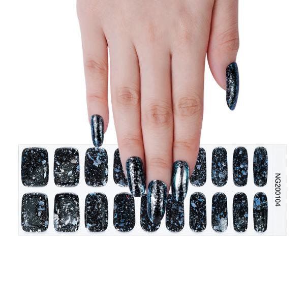 Factory Price Fashionable 3d Nail Sticker Manicure Decoration Semi Cured Gel Nail Wraps Polish Ombre Color Nail Strips