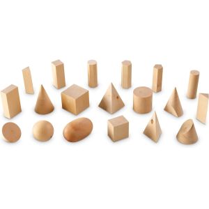 Wood Geometric Solids, Kids Wooden Shapes, Montessori Toys