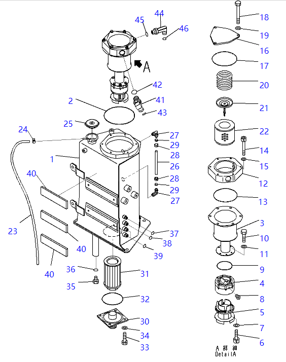 21E-60-11130 848101115 21E-60-R1101 Filter KOMATSU Excavator Spare Parts For PC10 PC15 PC20