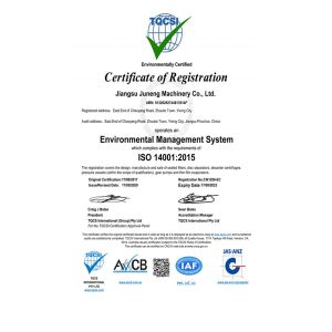 JUNENG MACHINERY (CHINA) CO., LTD. Certifications