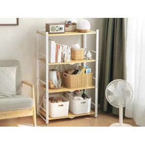 Folding Movable Multi Layer Kitchen Shelf Microwave Oven Storage