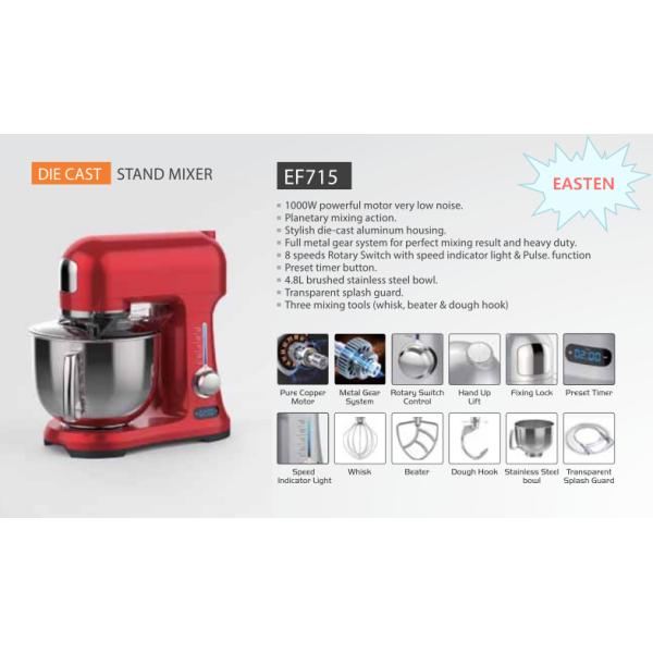 Easten Diecast Food Mixer EF715 / 4.8 Liters Electric Stand Mixer/ China Planetary Cake Mixer Price