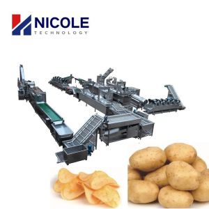 Continuous Industrial Automatic Potato Chips Making Machine Stainless Steel