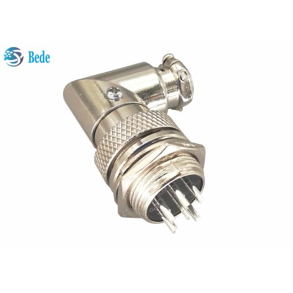 Buy Silver Plated Aviation Connector Plug gx16 6 Pins Male And Elbow Female Connector Sets at wholesale prices