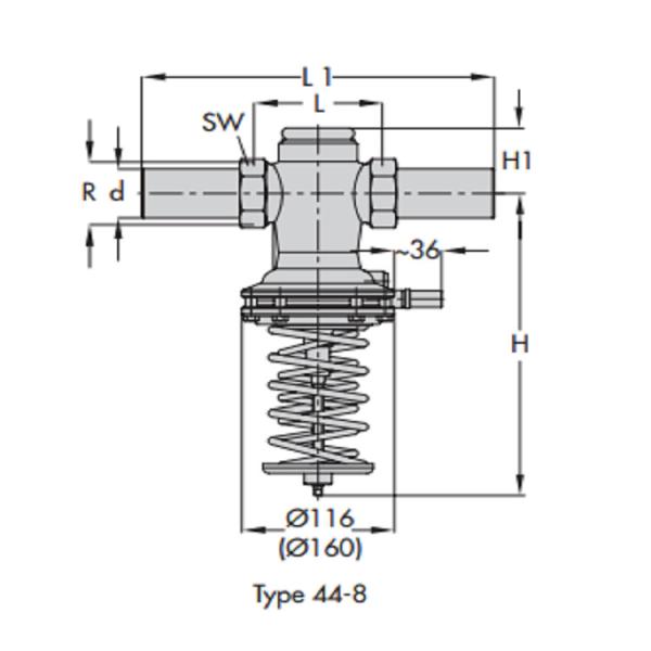 PN 25 Grade Pressure Reducing Valve Excess Pressure Valve For Liquids / Air