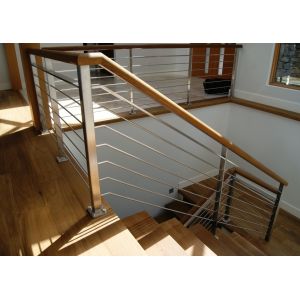 Round Stainless Steel Stair Railing Systems For Prefabricated Modern Balcony