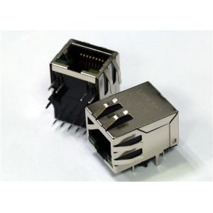 Con Rj45 POE+ Mag 1x1 R/A Shielded W/LED 700mA Eah Pair 10/100Base-Tx