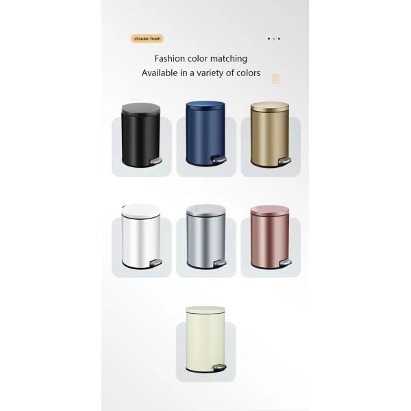Treadle Foot on Household Kitchen Living Room Toilet Hotel Stainless Steel Trash Can Waste Bins Dustbin With Lid