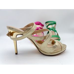 3 Inch Ladies Soft Leather Sandals Open Toe Elastic Stiletto High Heel Sandals