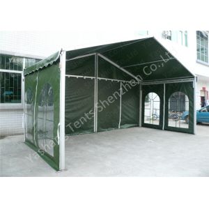 Outdoor Green Aluminum Frame Fabric Tent Structures , Fabric Shelter Systems