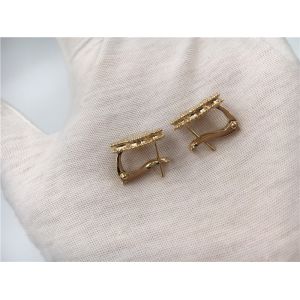 Vintage Alhambra 18K Gold Earrings With White Mother Of Pearl / Clover Leaf