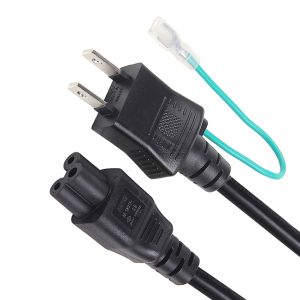 125V Japan PSE Power Cord 2 Pin with Ground Wire 1.8m Black