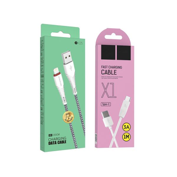 Buy Charging Cable Electronics Cardboard Box Colorful Printed With Hanger Hook at wholesale prices