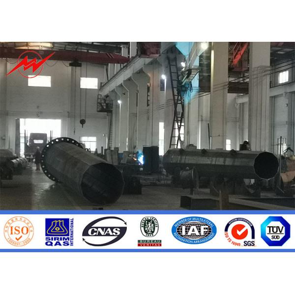 Buy 30.5m Flange Type Traditional Galvanized Steel Pole , Electric Power Transmission Poles at wholesale prices