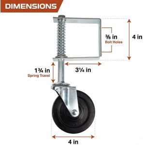 6" Gate Wheel Gate Support Wheel for Chain Link Fence Swing Gate