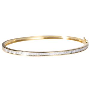 55mm 45mm 18K Gold Diamond Bangle 1.0ct White And Yellow Gold Bangle Bracelets