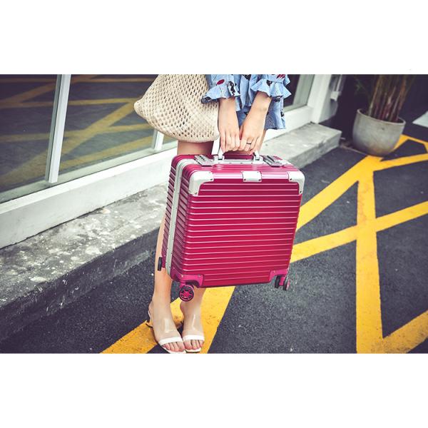 18 inch luggage, multifunctional small boarding luggage, business aluminum frame suitcase, men's and women's password 17 travel hard box