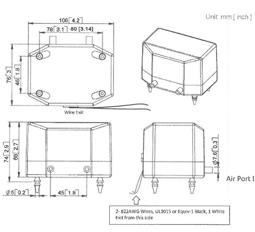 Double Diaphragm Electric Balloon Air Pump For Ozone Generator