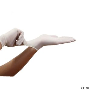ODM White Breathable 100pcs/Box Disposable Latex Examination Gloves