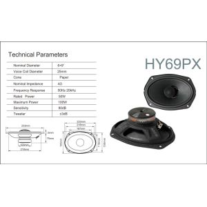 Home Theatre 2 Channels 60W RMS 20kHz Coaxial Car Speaker