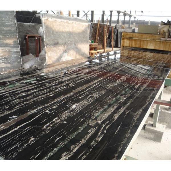 China cheap natural stone black white vein guangxi silver dragon marble slab