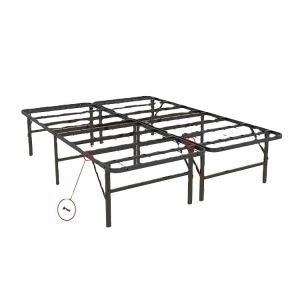 Folded Yes Metal Double Folding Bed Frame With Storage Space for Queen Size in