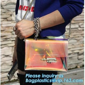 Beach Clear PVC Shoulder Bag DIY Transparent Clutch Tote Bag, candy jelly bag