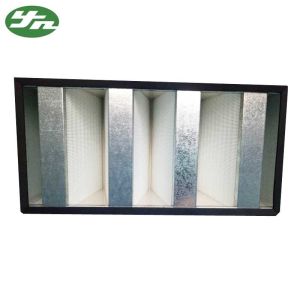 0.5um 60% High Efficiency Particulate Air Filter W Shape V Bank Type
