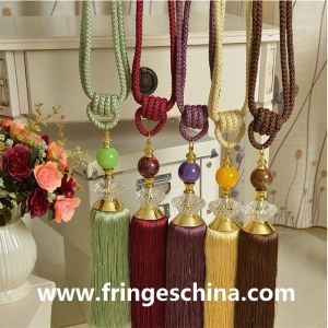 Fashion custom long tassel fringe trimming for curtain attractive tieback