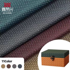 Pvc Metal Shiny Embossed Weave Pattern Artificial Synthetic Leather for