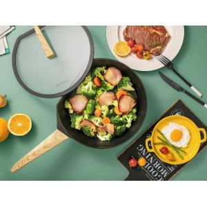 Quality Oven Safe Aluminum Frying Pan 10.25Inch With Silicone Handle for sale