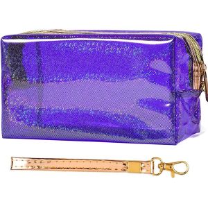 Cosmetic Bags PVC Transparent Zippered Toiletry Bag With Handle Strap
