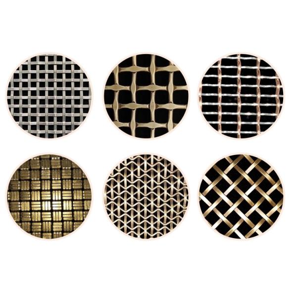 Burnished Brass Crimped Wire Grille Diamond Mesh 3-10mm Aperture
