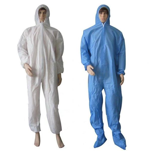 Buy Full Body Breathable Disposable Coveralls High Pretection Level With Zipper at wholesale prices