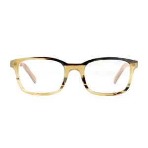 Black White Buffalo Horn Rimless Vintage Sunglasses Square