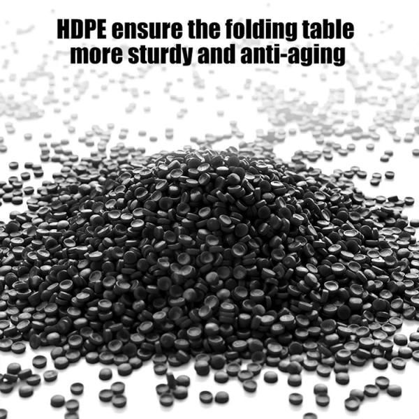 Foldable Outdoor Banquet Table Portable Camping Furniture with Imitated Rattan Design