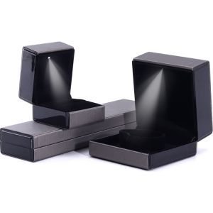 Hanhong Custom Logo LED Light Jewelry Packaging Box in Gray for Bracelet