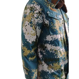 Tactical Blue Camo Insulated Jacket Detachable Thermal Liner and Adjustable
