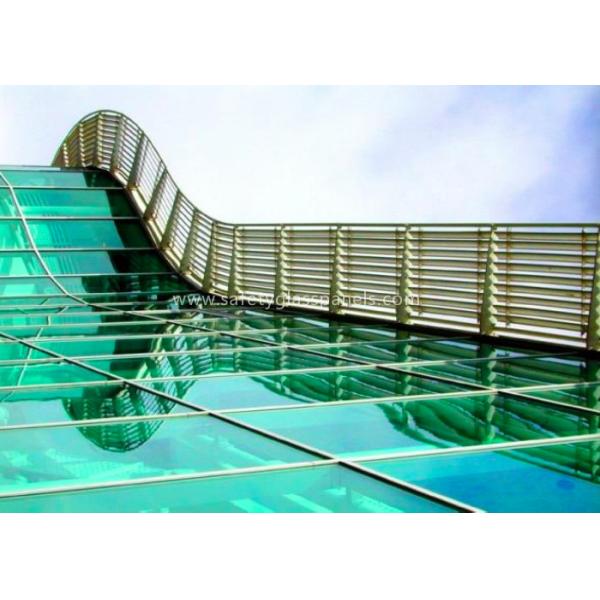 Skylight 5mm two layers laminated toughened glass , Processed Solid Bent