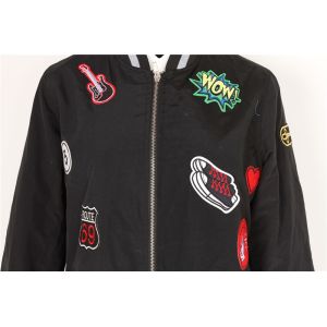 Matel Zipper Rib Cuff Longline Parka Coat Womens 69% Rayon 27% Nylon